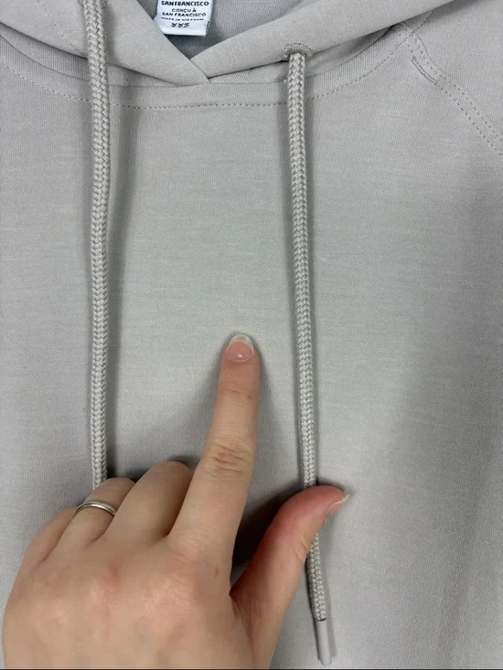 Athleta Seasoft Bubble Hem Hoodie Sweatshirt Abalone Cream Women’s Size XXS - Picture 5 of 9